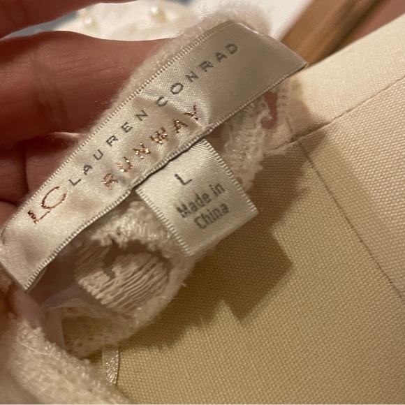 LC Lauren Conrad White Sheer Sweater with Lace Details - Picture 7 of 11